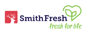 Smith Fresh logo featuring a white deer silhouette in a red square, the text “Smith Fresh,” and a green leaf icon with the tagline “fresh for life” for your 2025 mortgage preapproval.